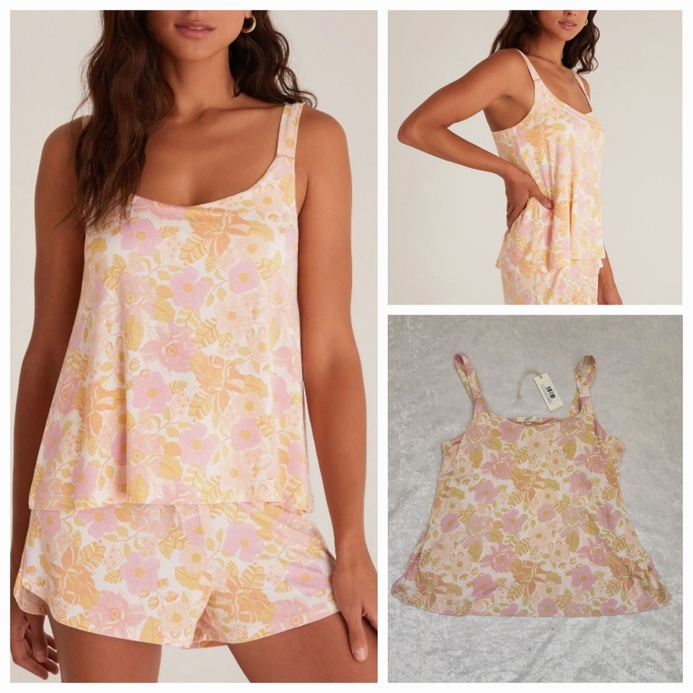 Z Supply Pixie Floral Tank in Whisper Pink